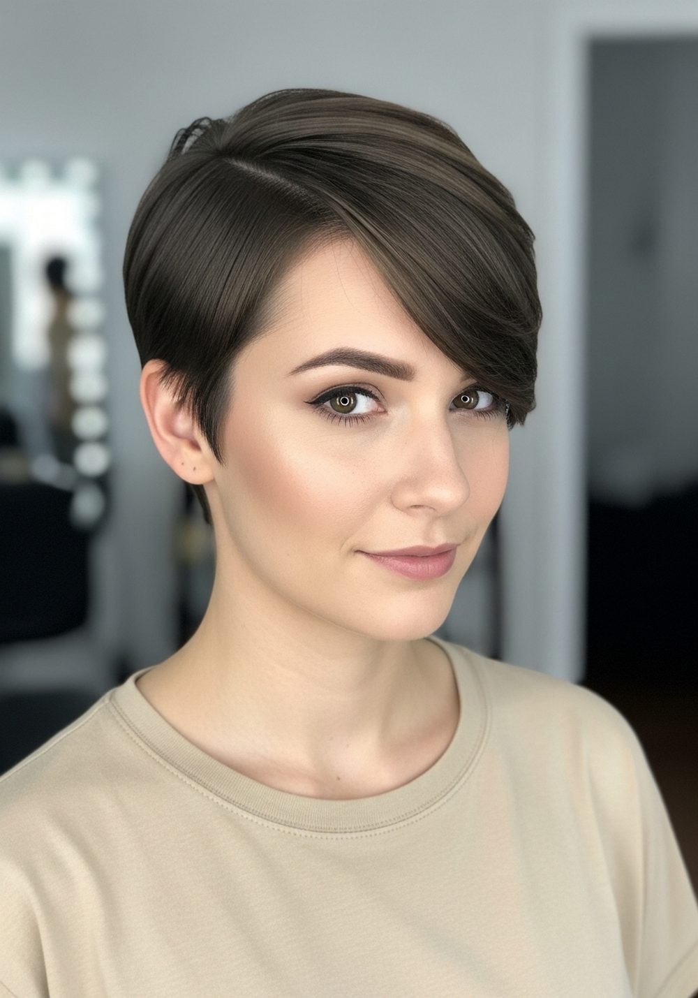 Deep Part Contour Pixie Hairstyle