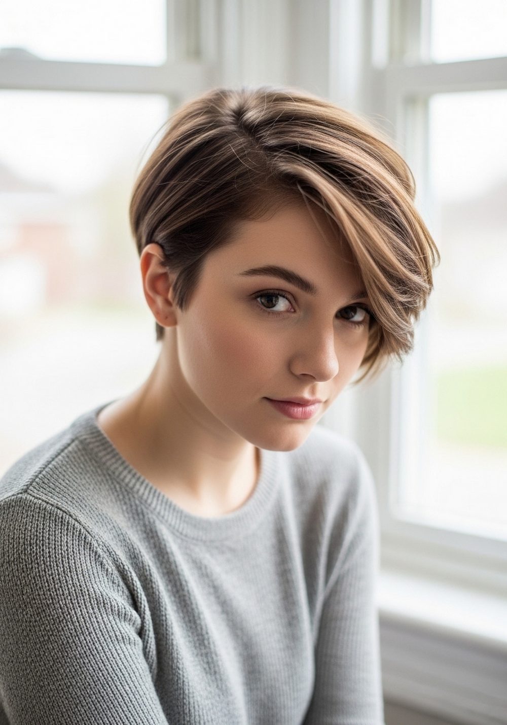 Deep Part Contour Pixie Hairstyle