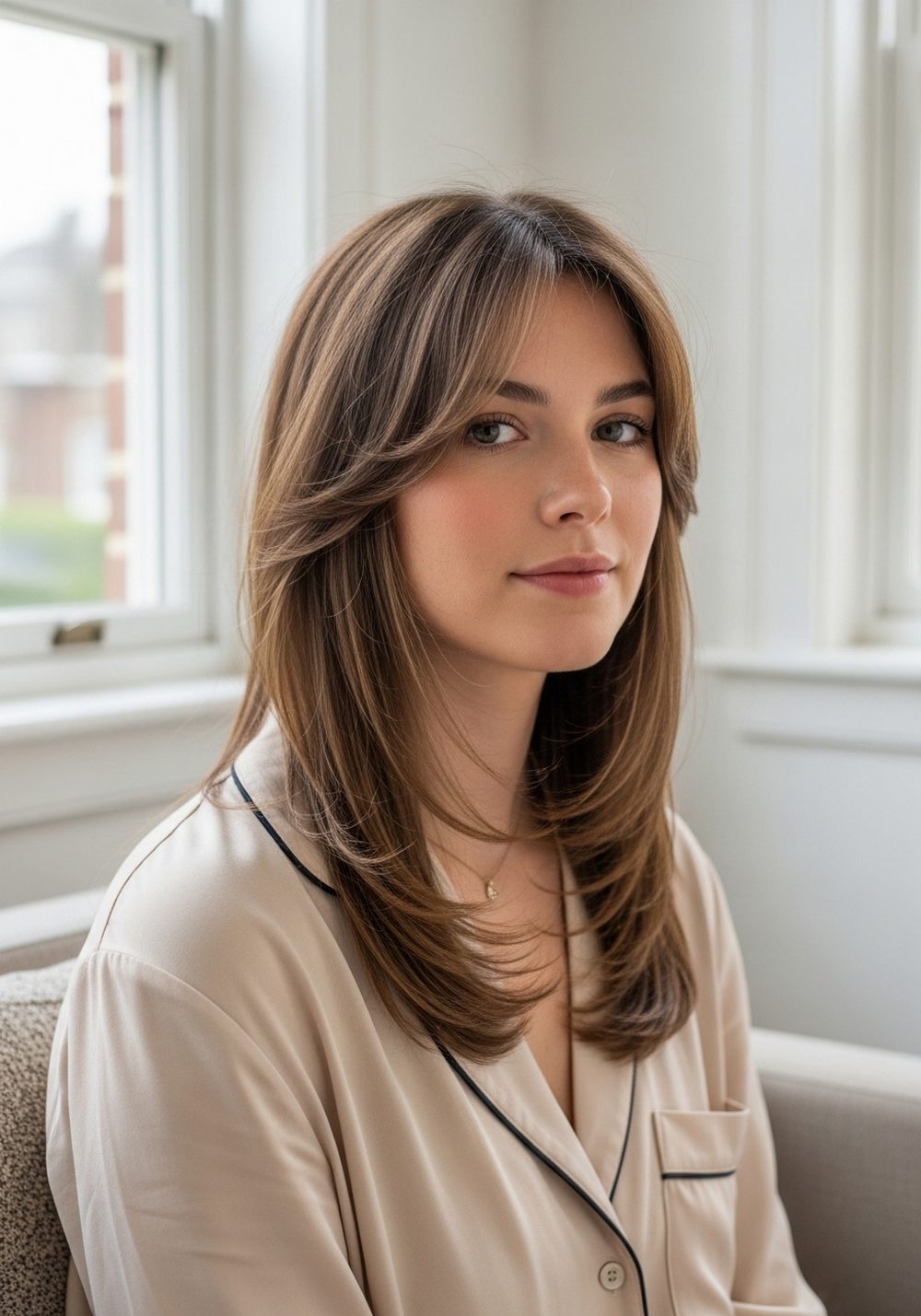 Feathered Collarbone Airy Shag Hairstyle