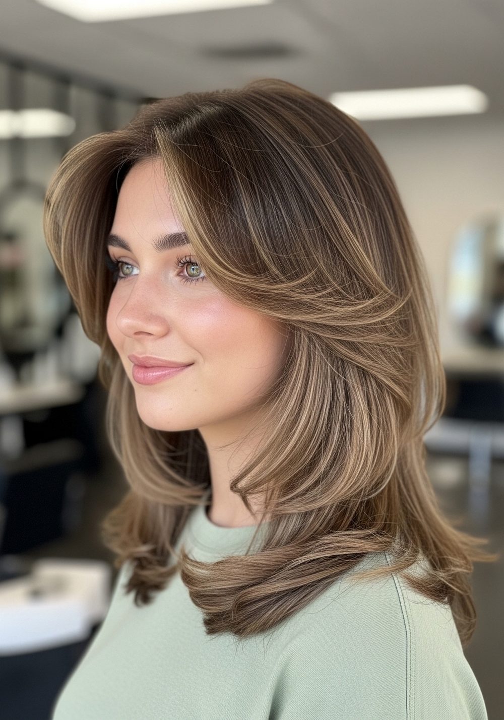 Feathered Ends Layered Butterfly Cut Hairstyle