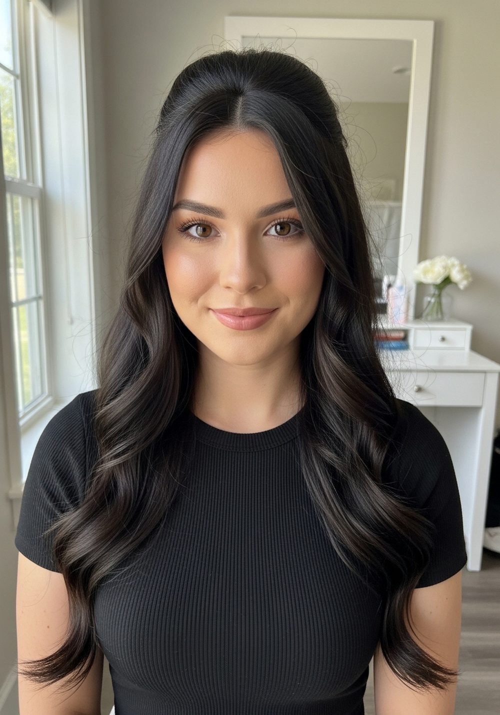 Gothic Half-Up Waves Hairstyle