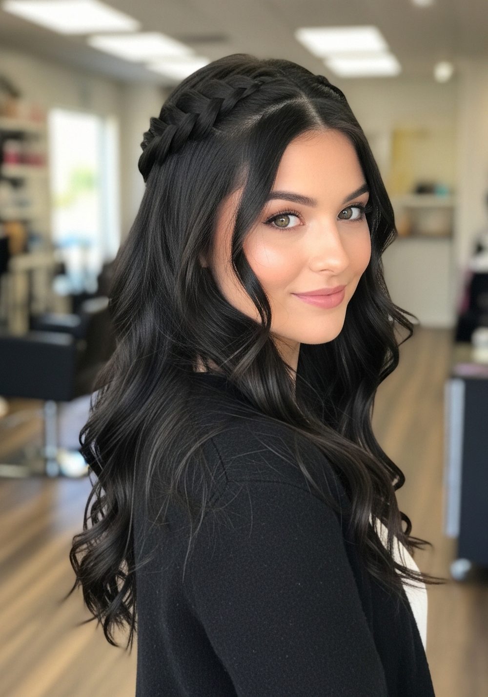 Gothic Waterfall Braid Hairstyle