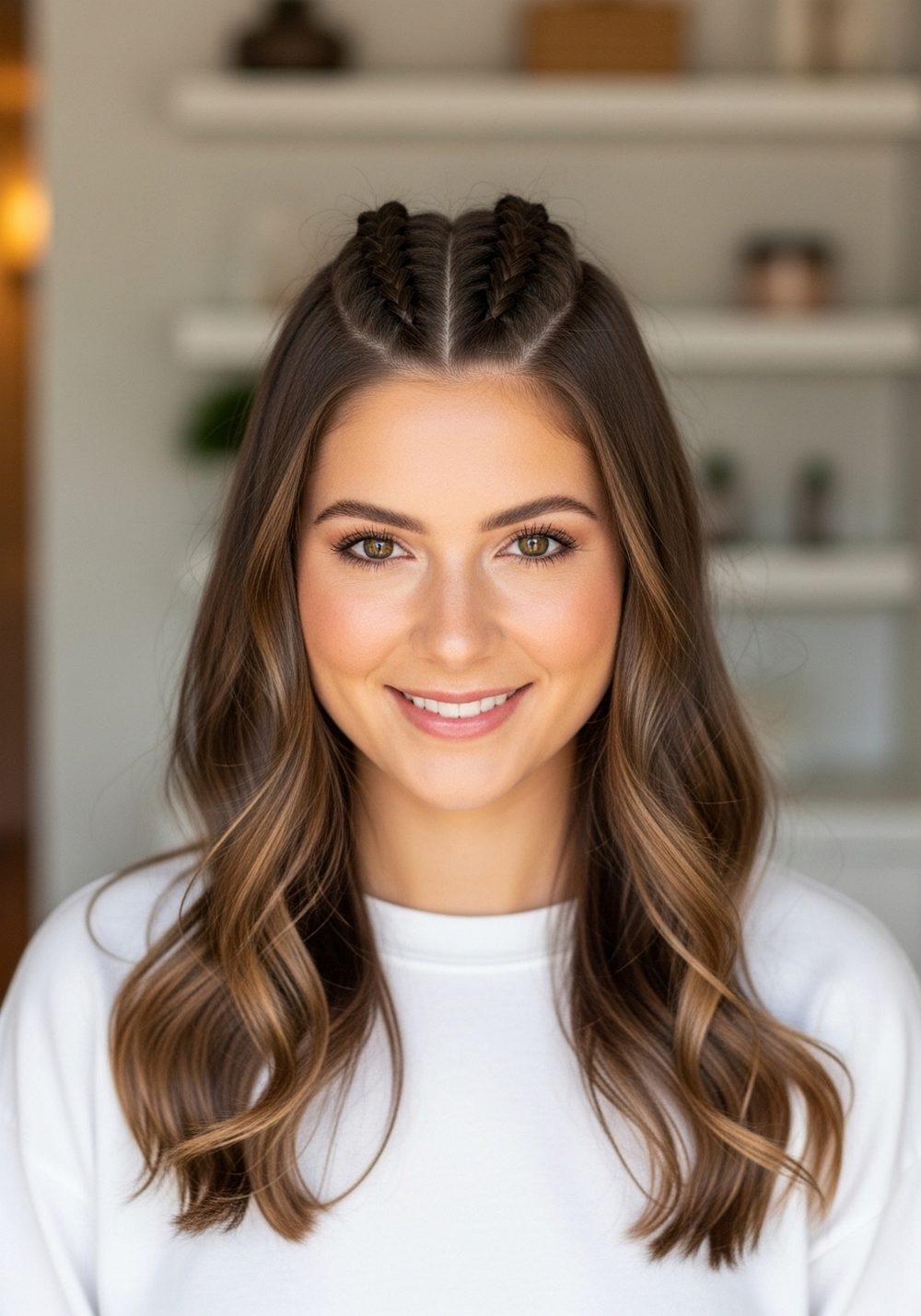 Half-Up Corset Braid Hairstyle
