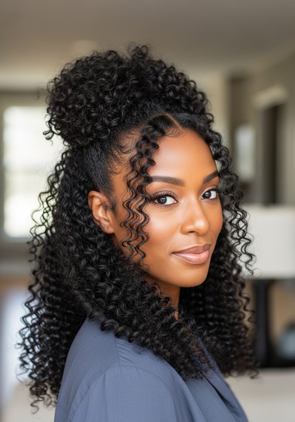 Half-Up Half-Down Curls Hairstyle