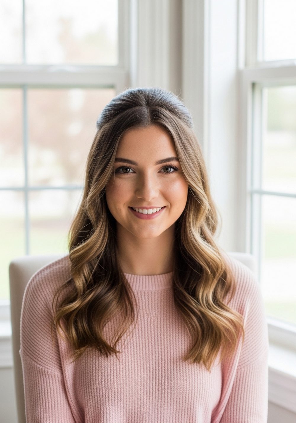 Half-Up Twisted Waves Hairstyle