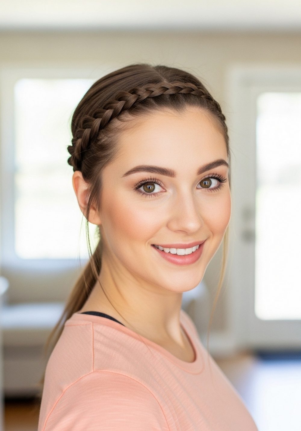 Headband Braid Track Hairstyle
