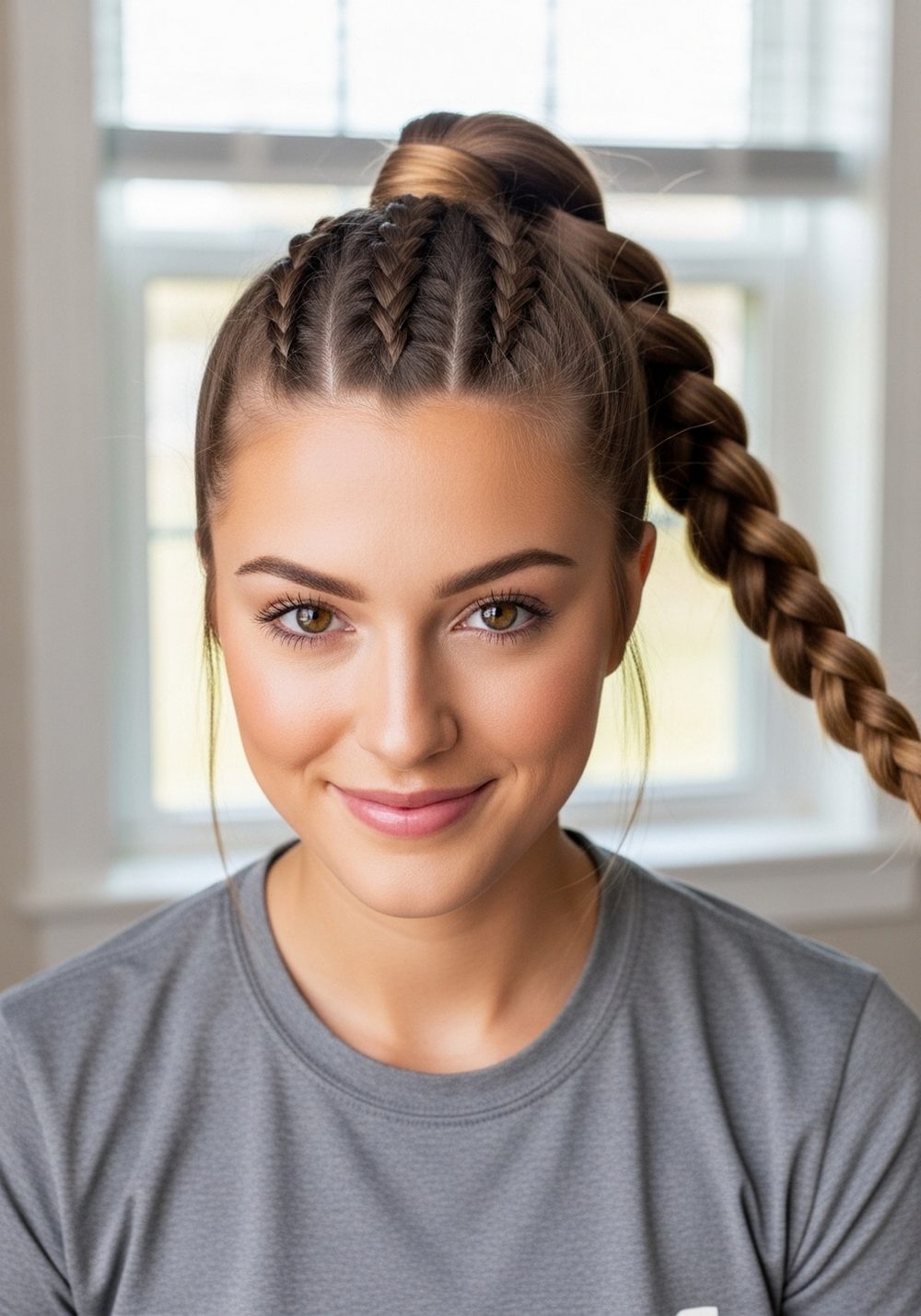 High Braided Ponytail Hairstyle