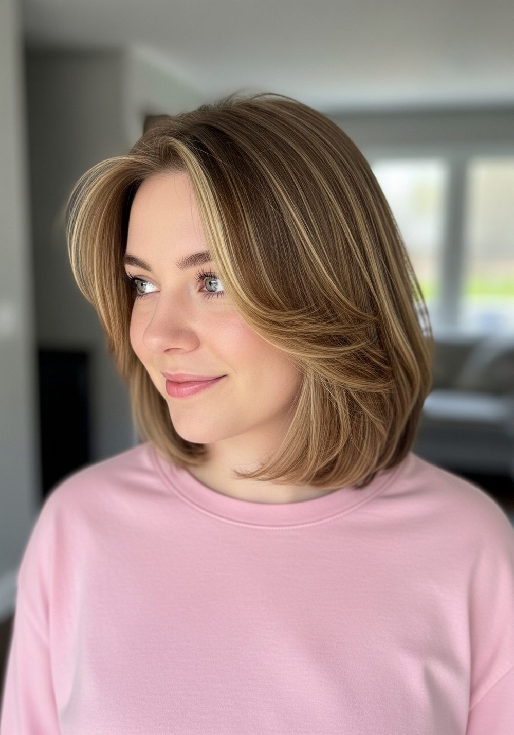 Layered Volume Asymmetrical Lob Hairstyle