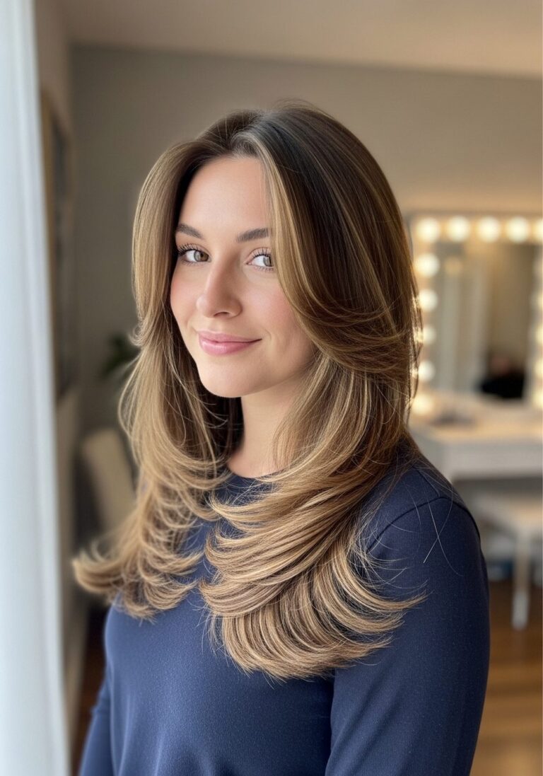 Long Butterfly Face-Framing Layers Hairstyle