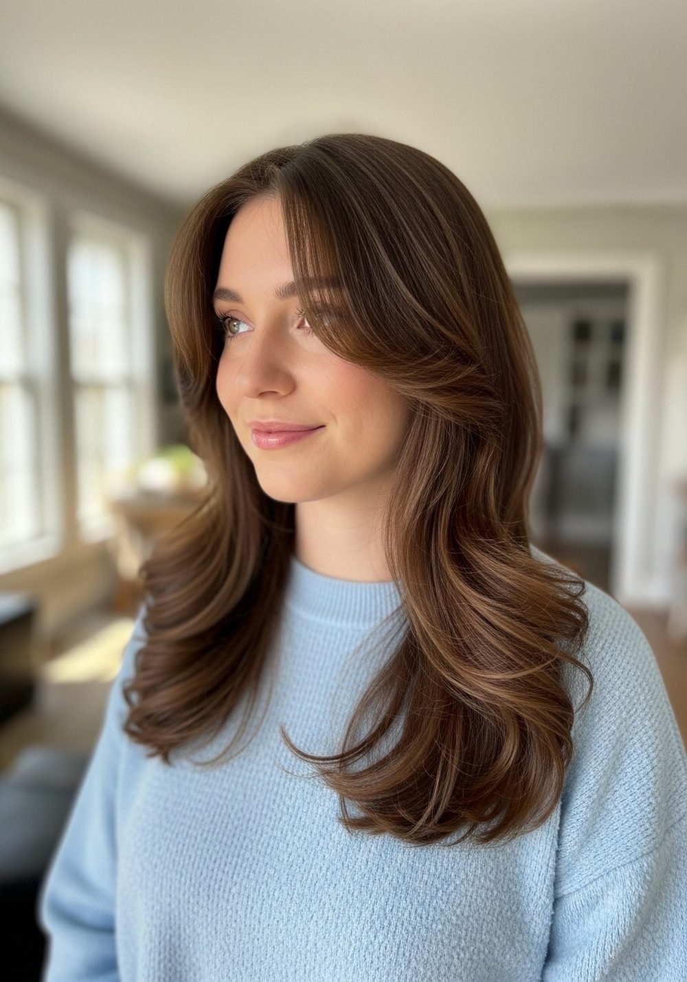 Long Face-Framing Butterfly Layers Hairstyle