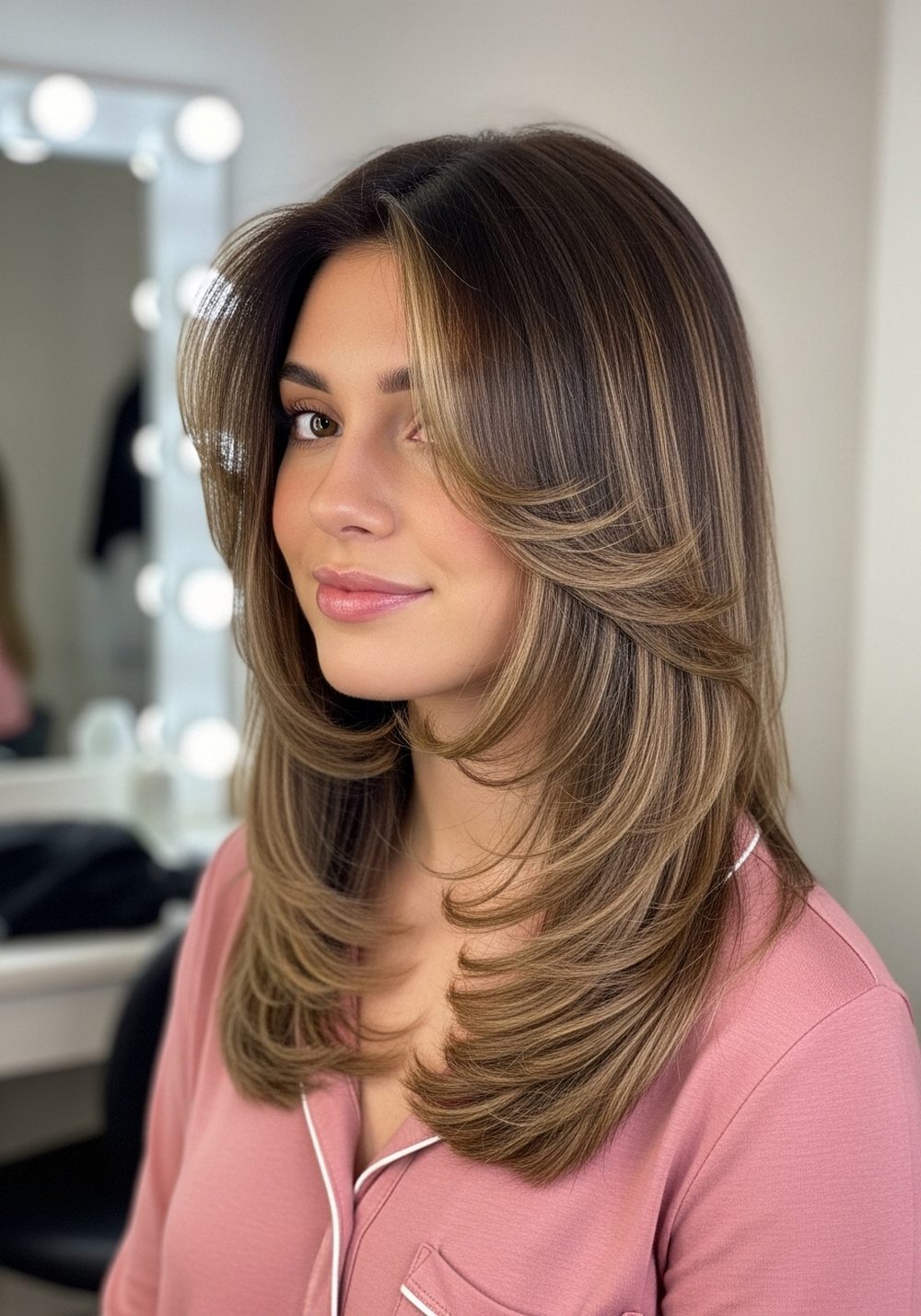 Long Layers With Chin-Grazing Pieces Hairstyle