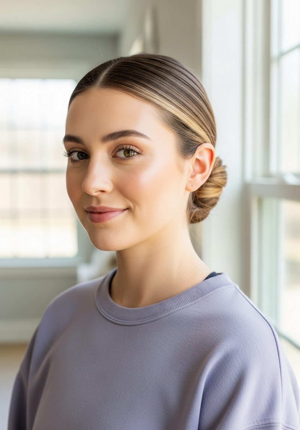 Low Twisted Bun Track Hairstyle