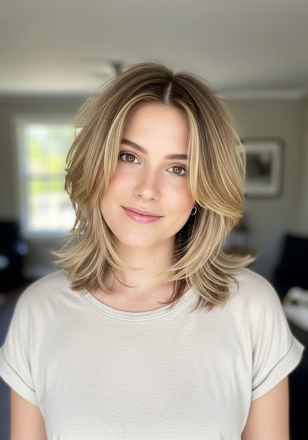 Piecey Shag-Inspired Asymmetrical Lob Hairstyle