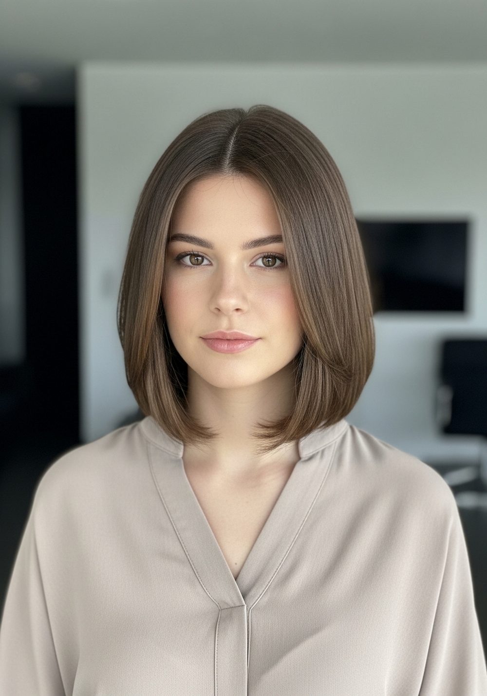 Polished Angled Asymmetrical Lob Hairstyle
