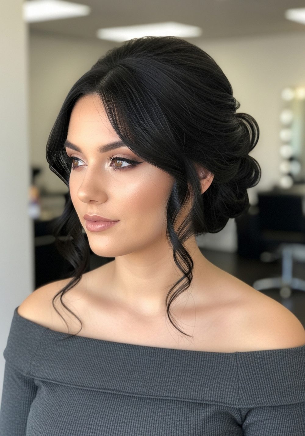 Romantic Twisted Updo Hairstyle