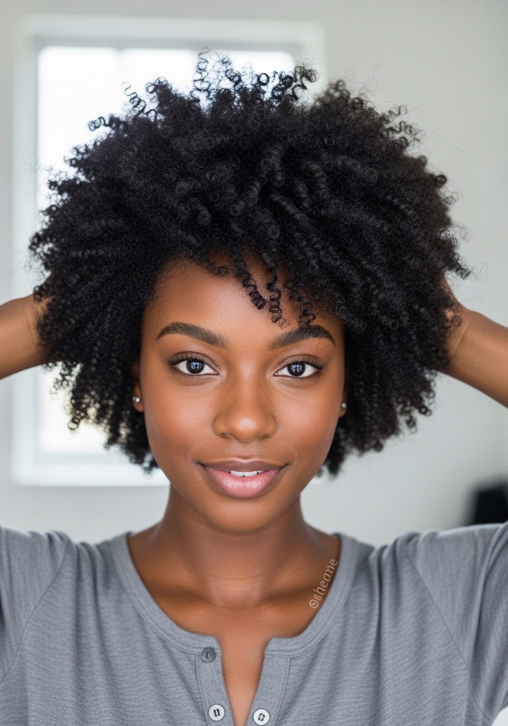 Side-Part Afro Summer Hairstyle