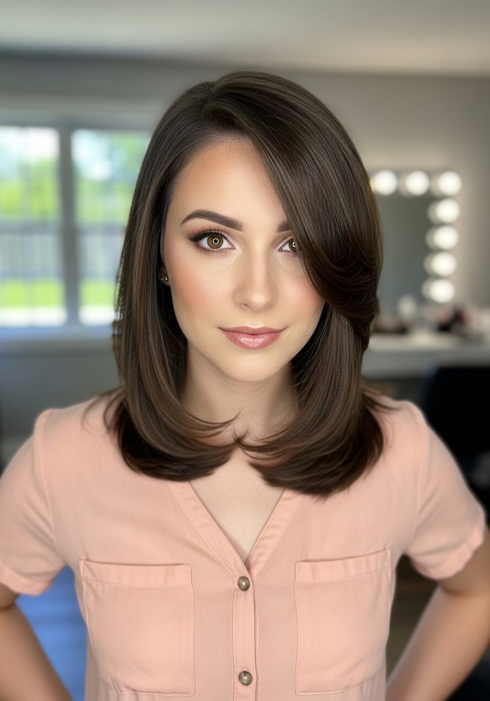 Side-Part Butterfly Cut Hairstyle