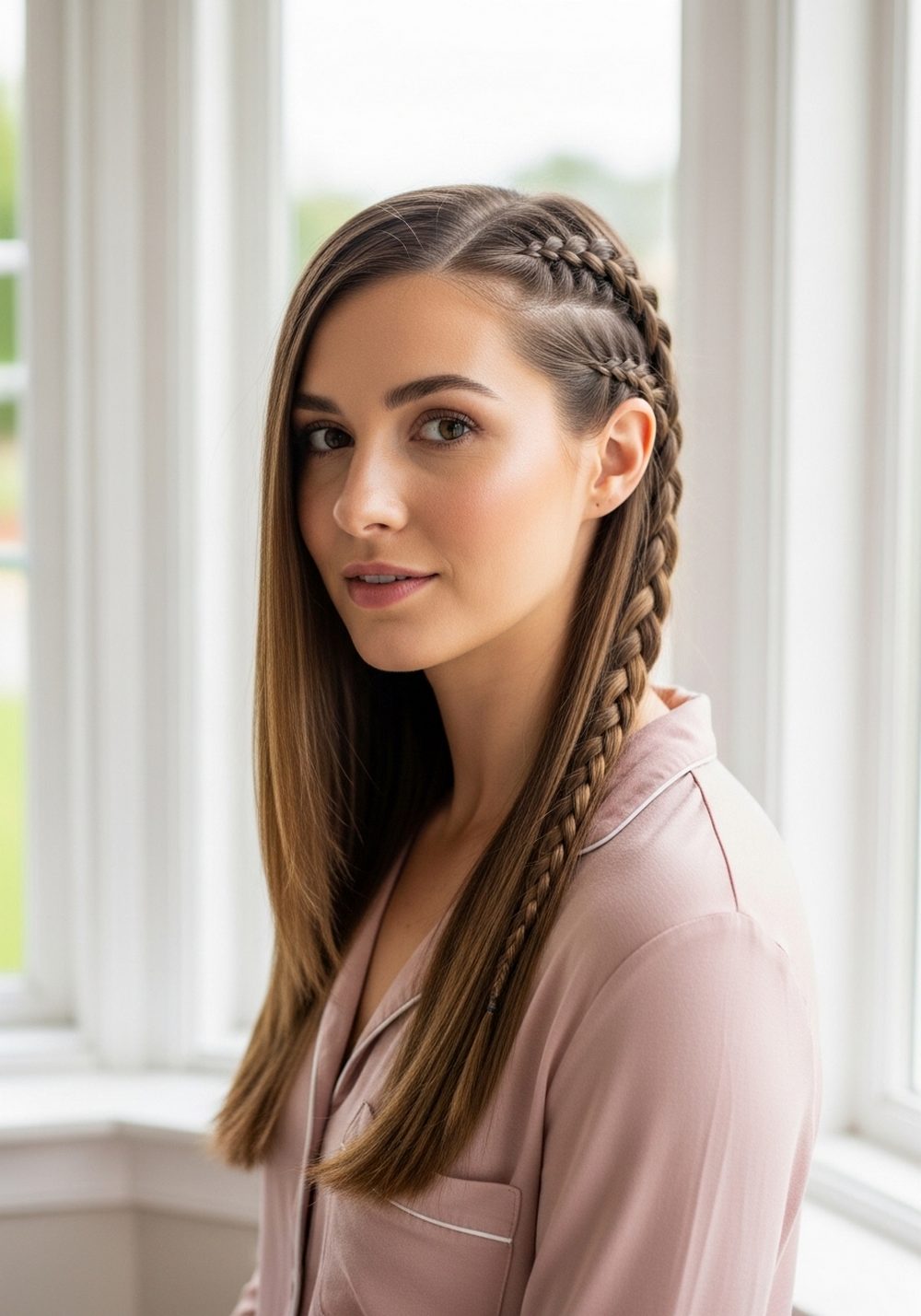 Side-Part Corset Braid Hairstyle