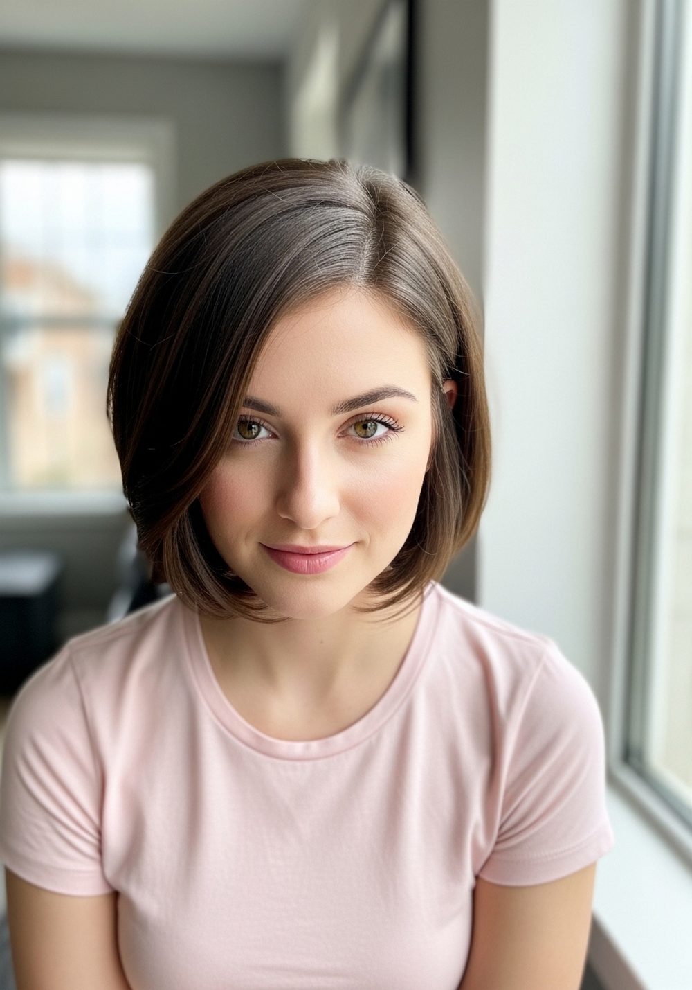 Side-Part French Bob Hairstyle