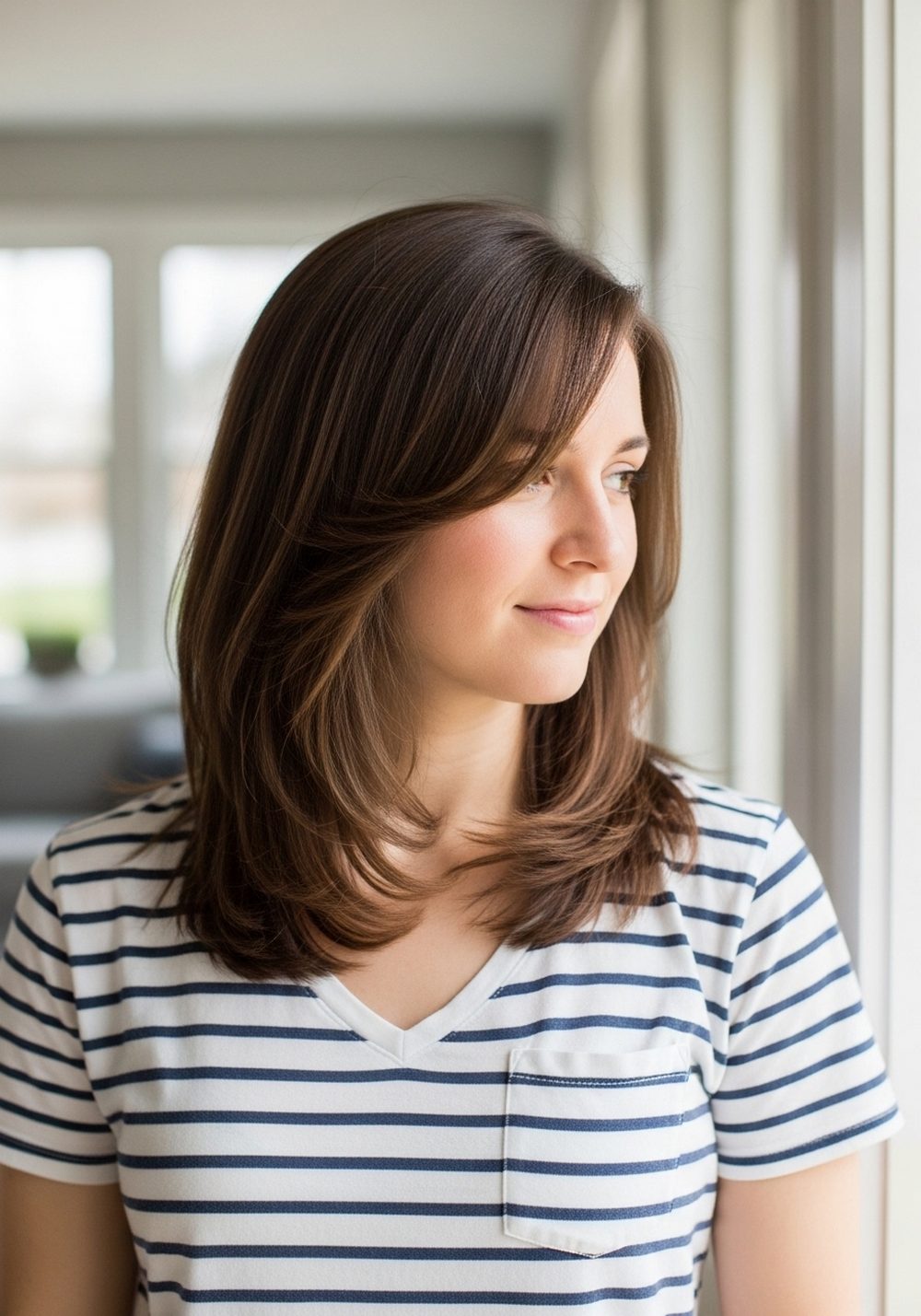 Side-Parted Flipped Layers Hairstyle