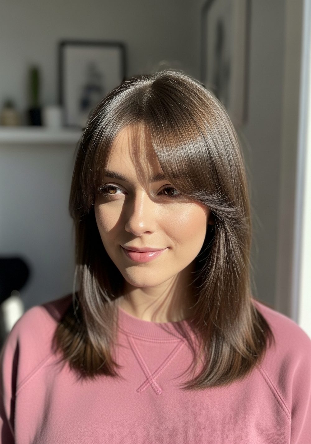 Side-Swept Fuller Bangs Hairstyle