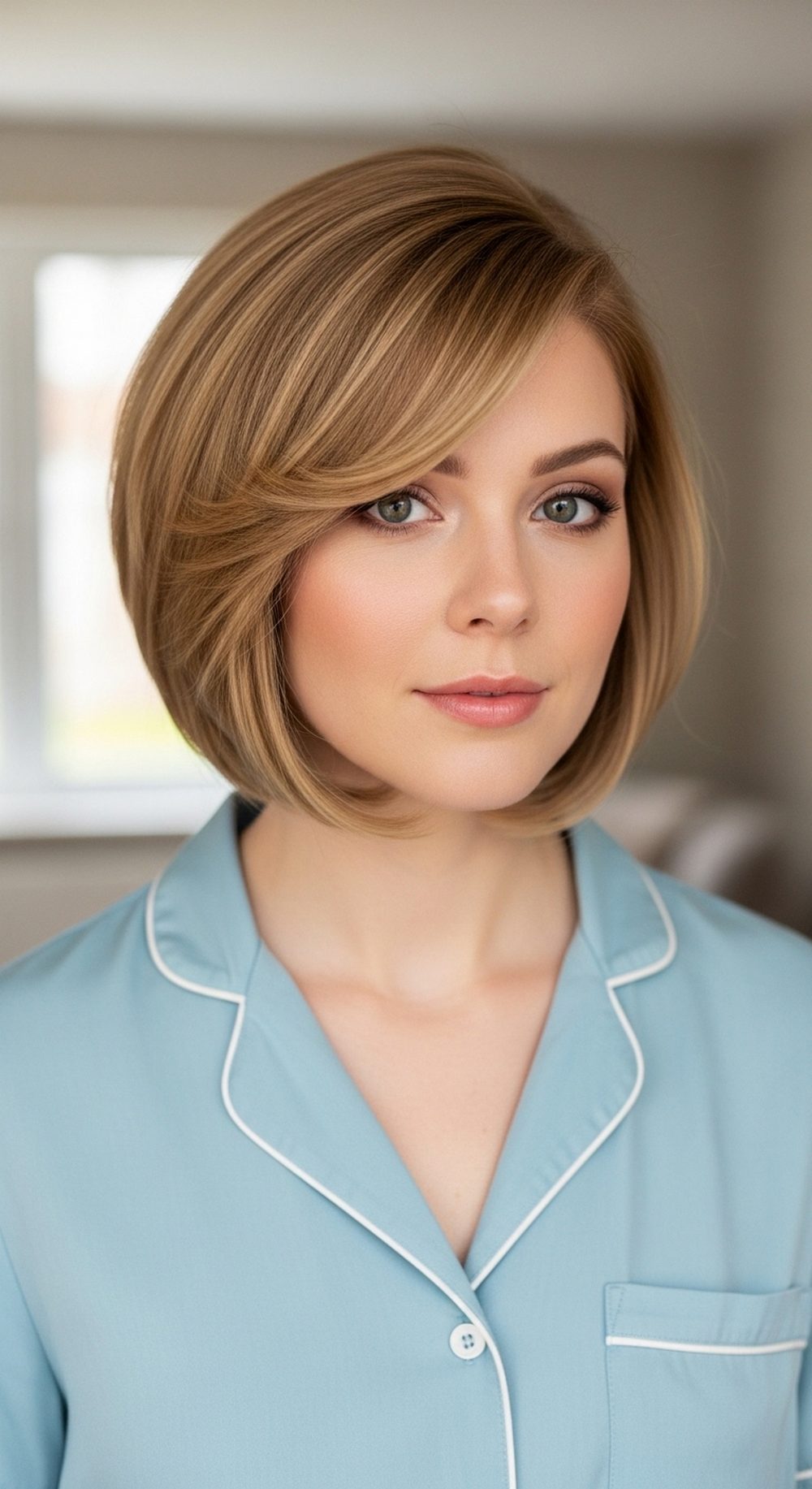 Side-Swept Sculpted Bob Hairstyle