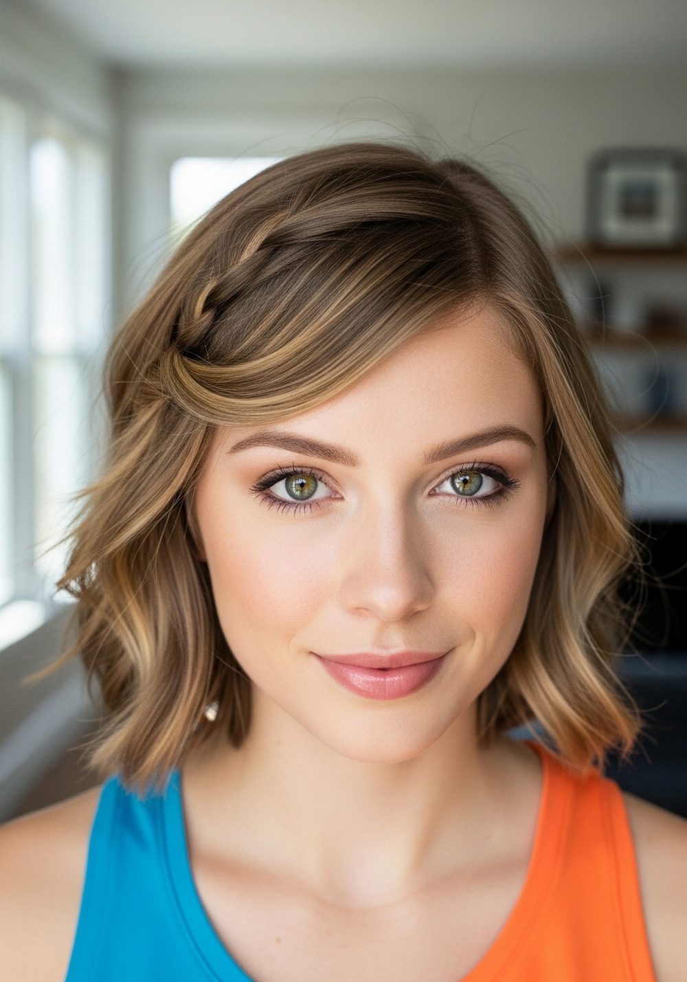 Side Twist Pin Back Softball Hairstyle