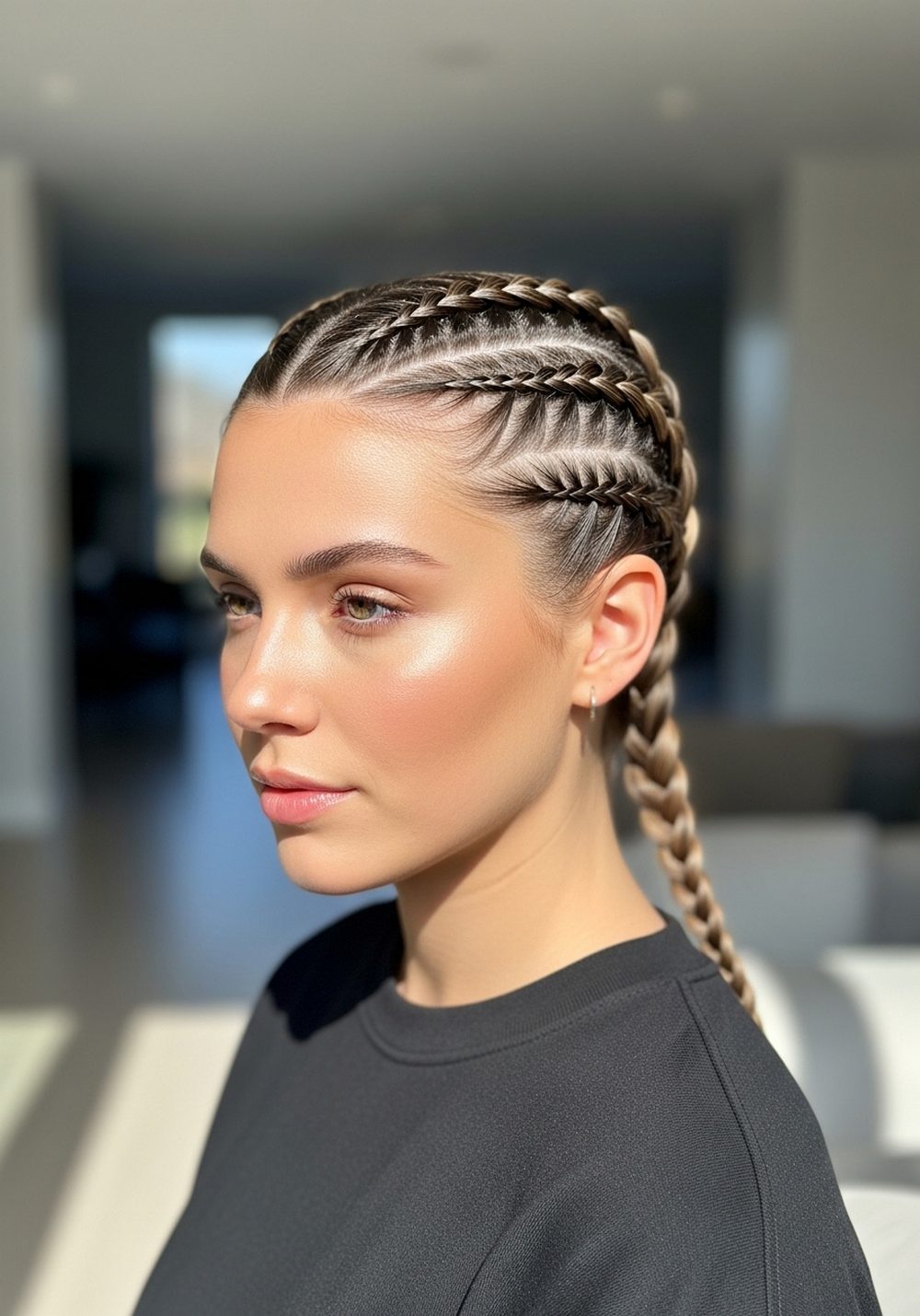 Sleek Back Corset Braid Hairstyle