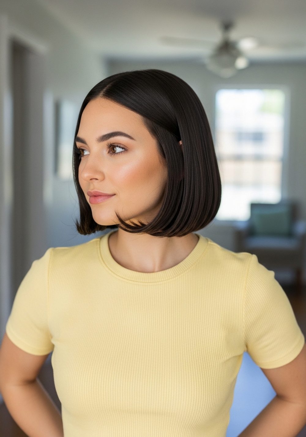 Sleek Flip-End Cowboy Bob Hairstyle