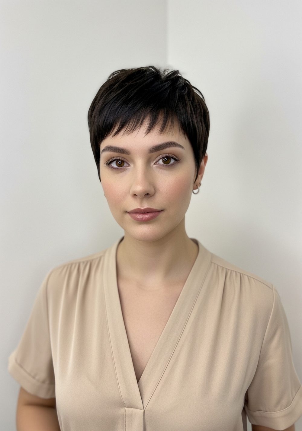 Sleek Tapered Bixie Cut Hairstyle