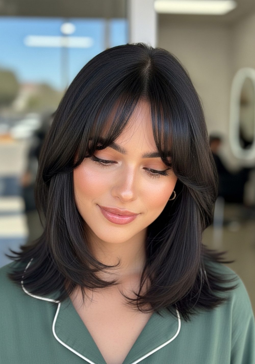 Smoky Curtain Bangs Hairstyle