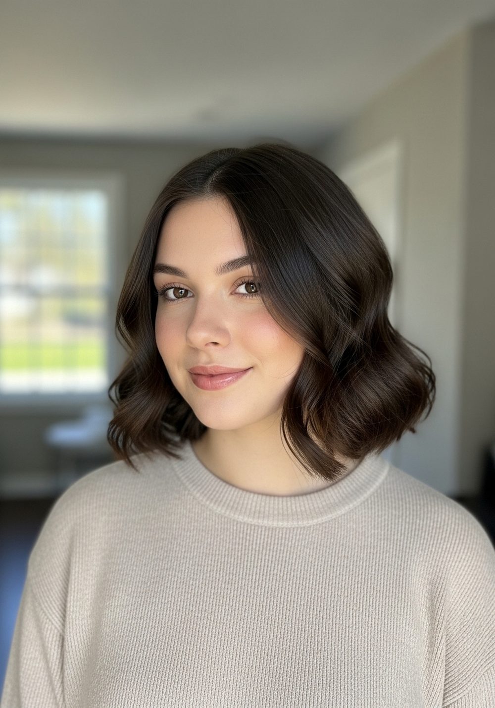 Soft C-Curl Korean Bob Hairstyle