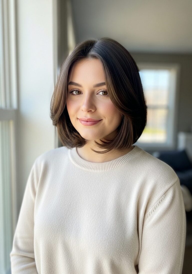 Soft Center-Part Cowboy Bob Hairstyle