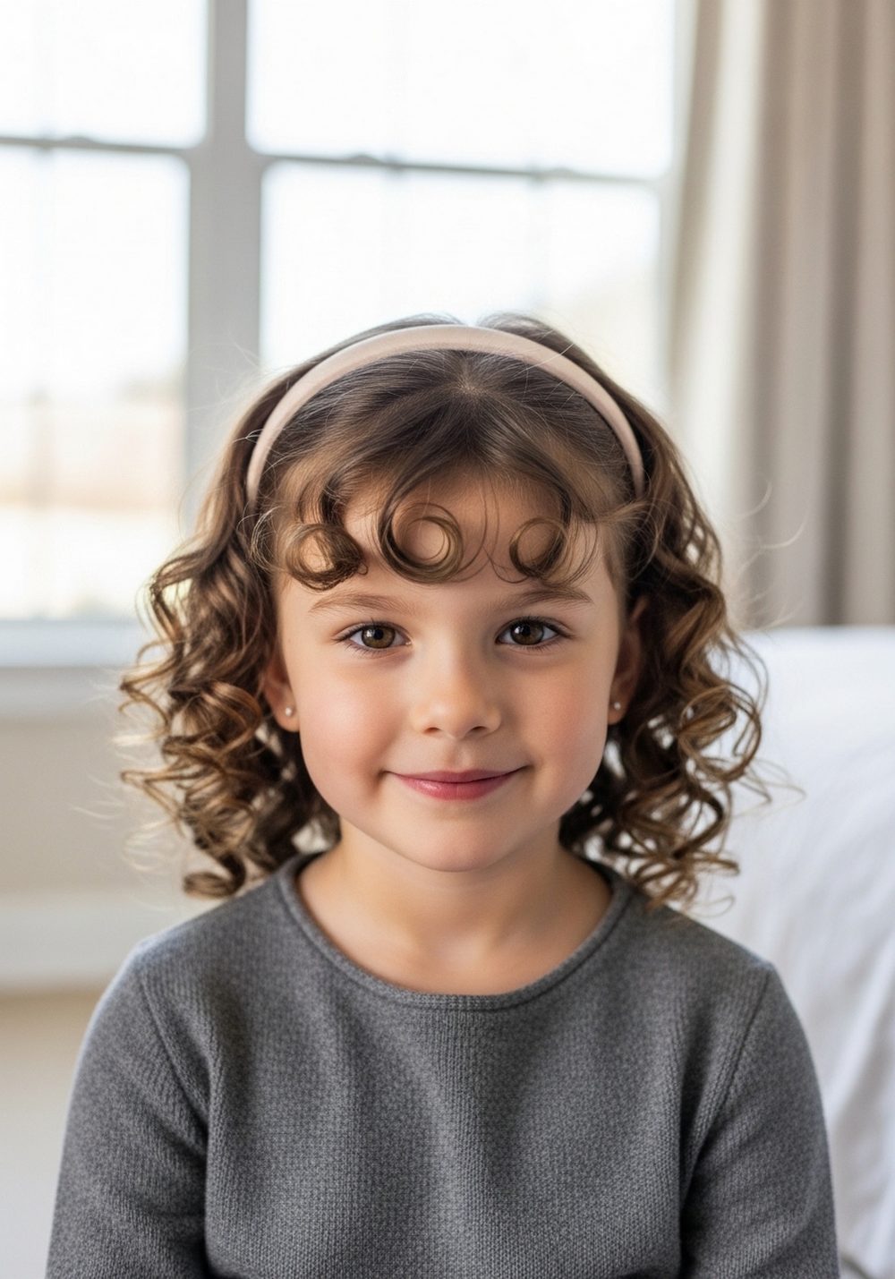Soft Curls with Headband Hairstyle