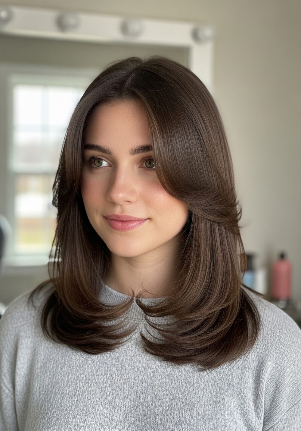Soft Curtain Face-Framing Layers Hairstyle