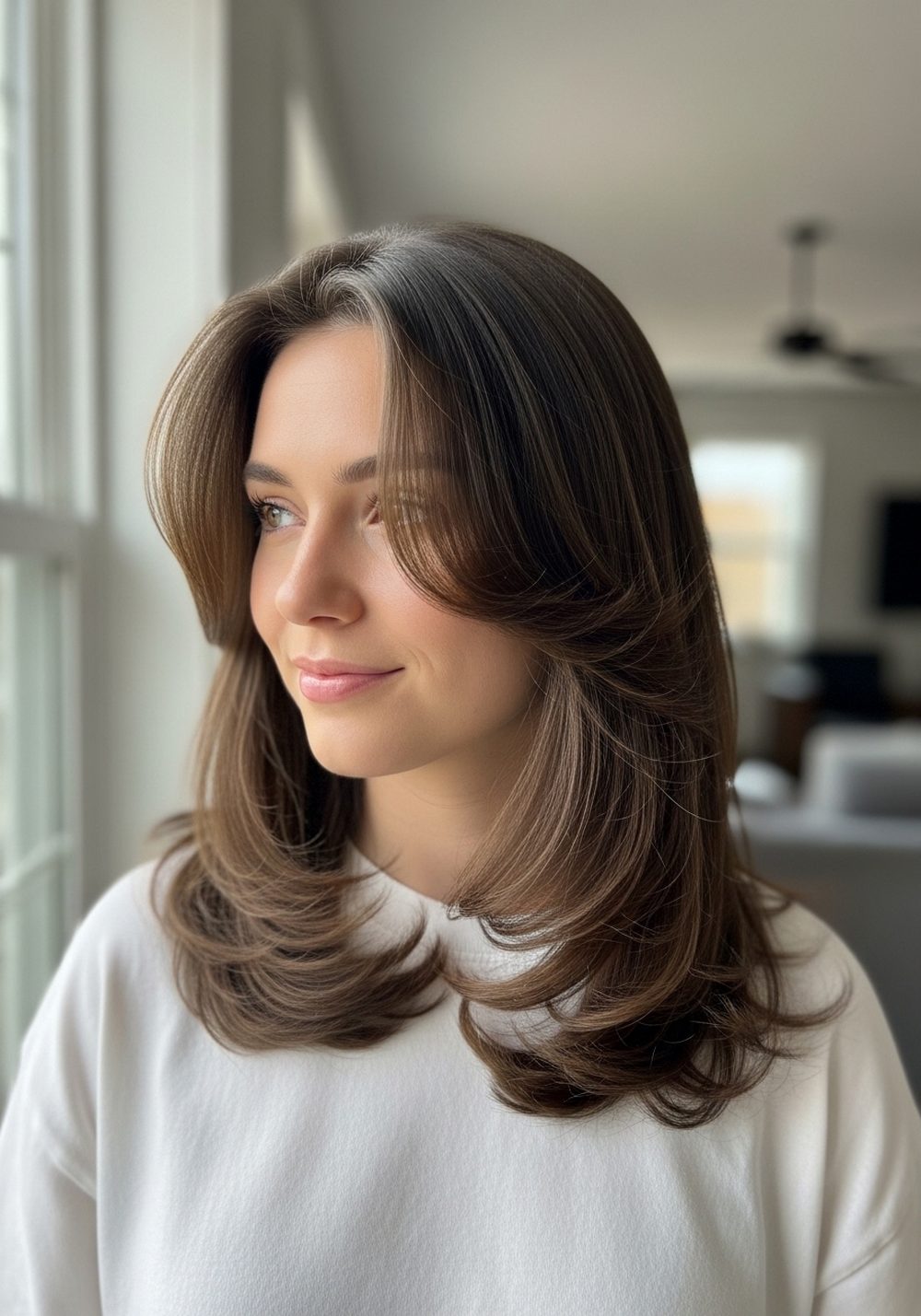 Soft Curtain Face-Framing Layers Hairstyle