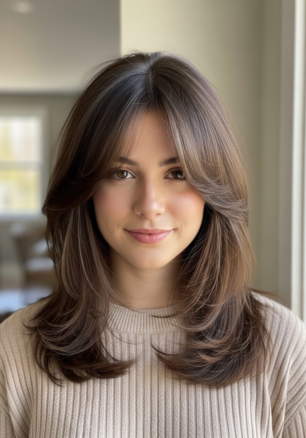 Soft Curtain Fuller Bangs Hairstyle
