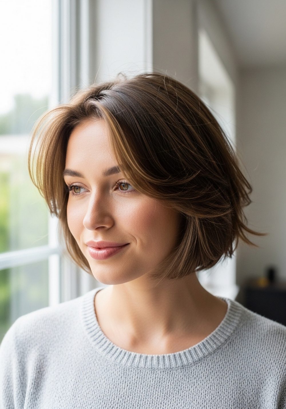 Soft Layered Bixie Cut Hairstyle
