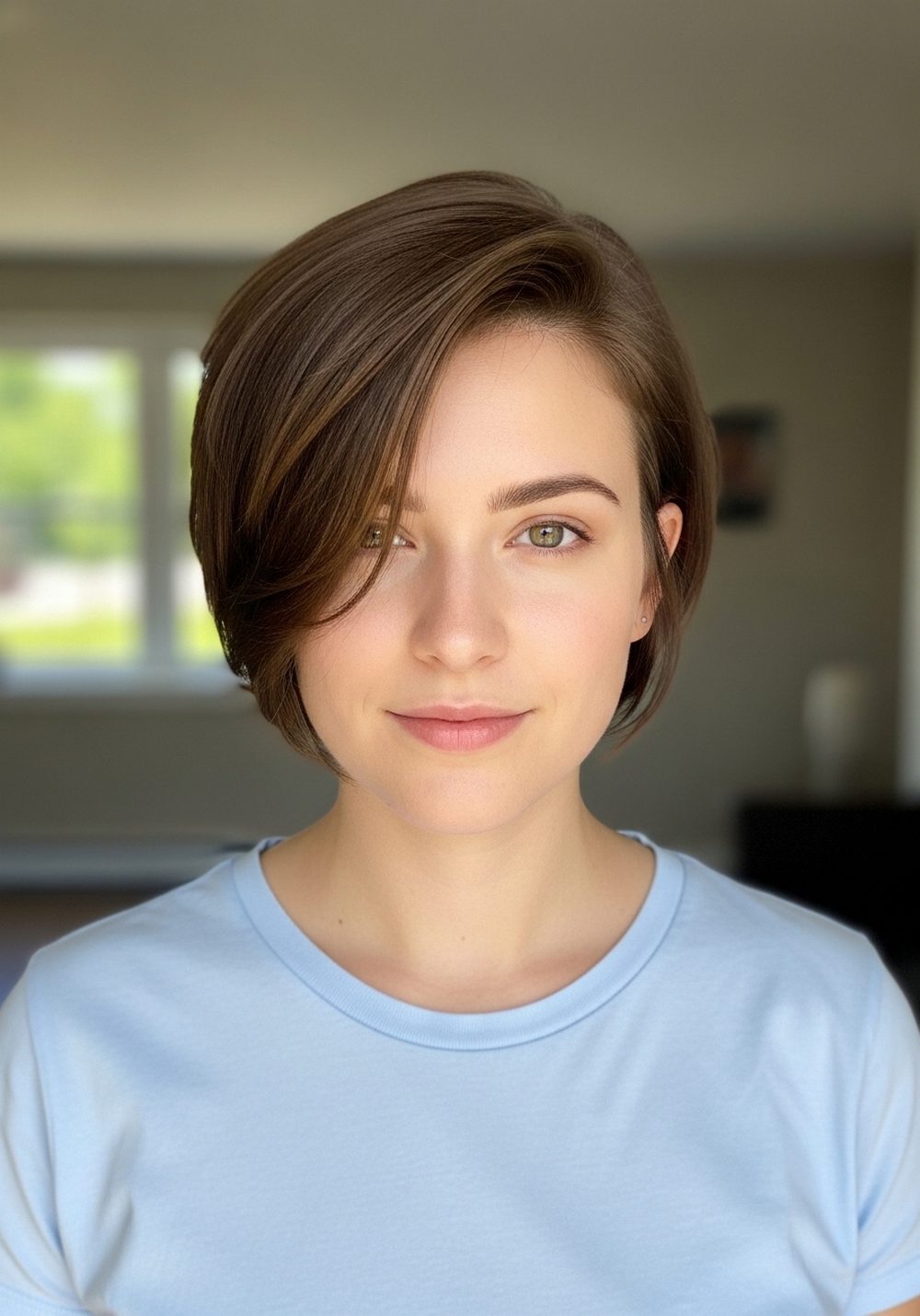 Soft Side-Swept Contour Pixie Hairstyle