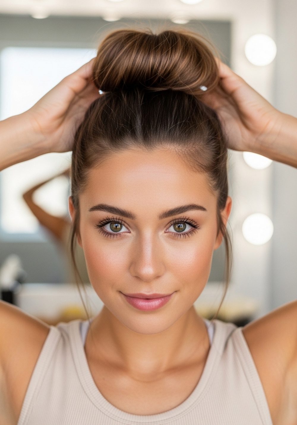 Softball Messy Bun Hairstyle