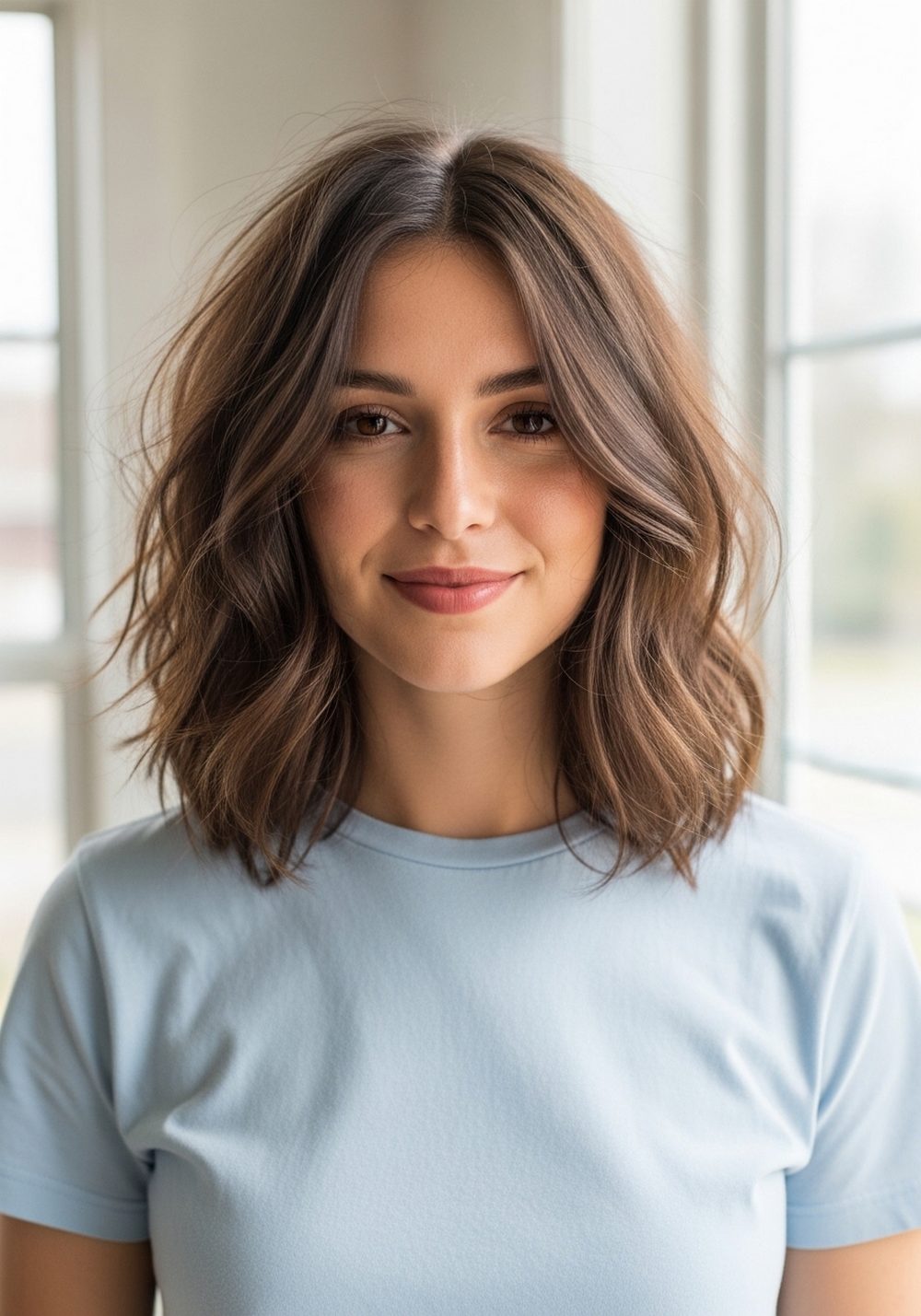 Textured Beachy Asymmetrical Lob Hairstyle