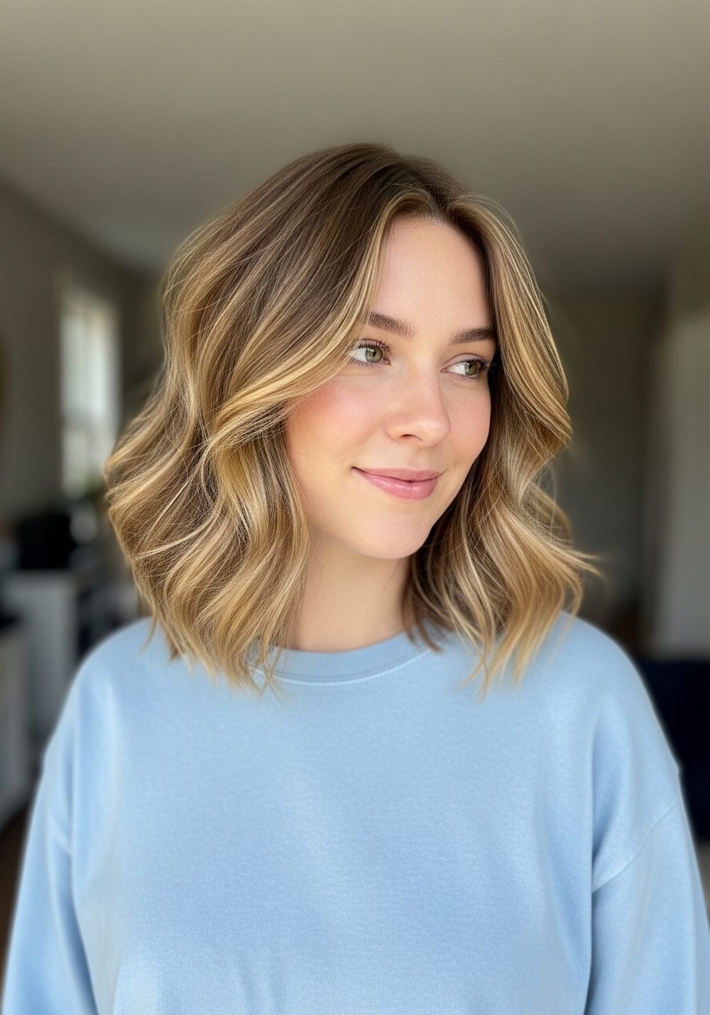 Textured Beachy Asymmetrical Lob Hairstyle