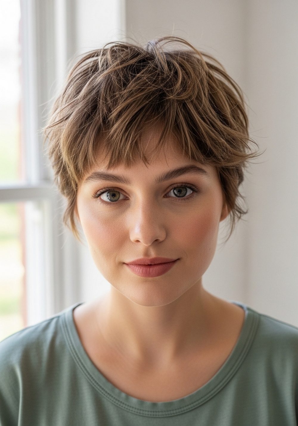 Textured Choppy Bixie Cut Hairstyle