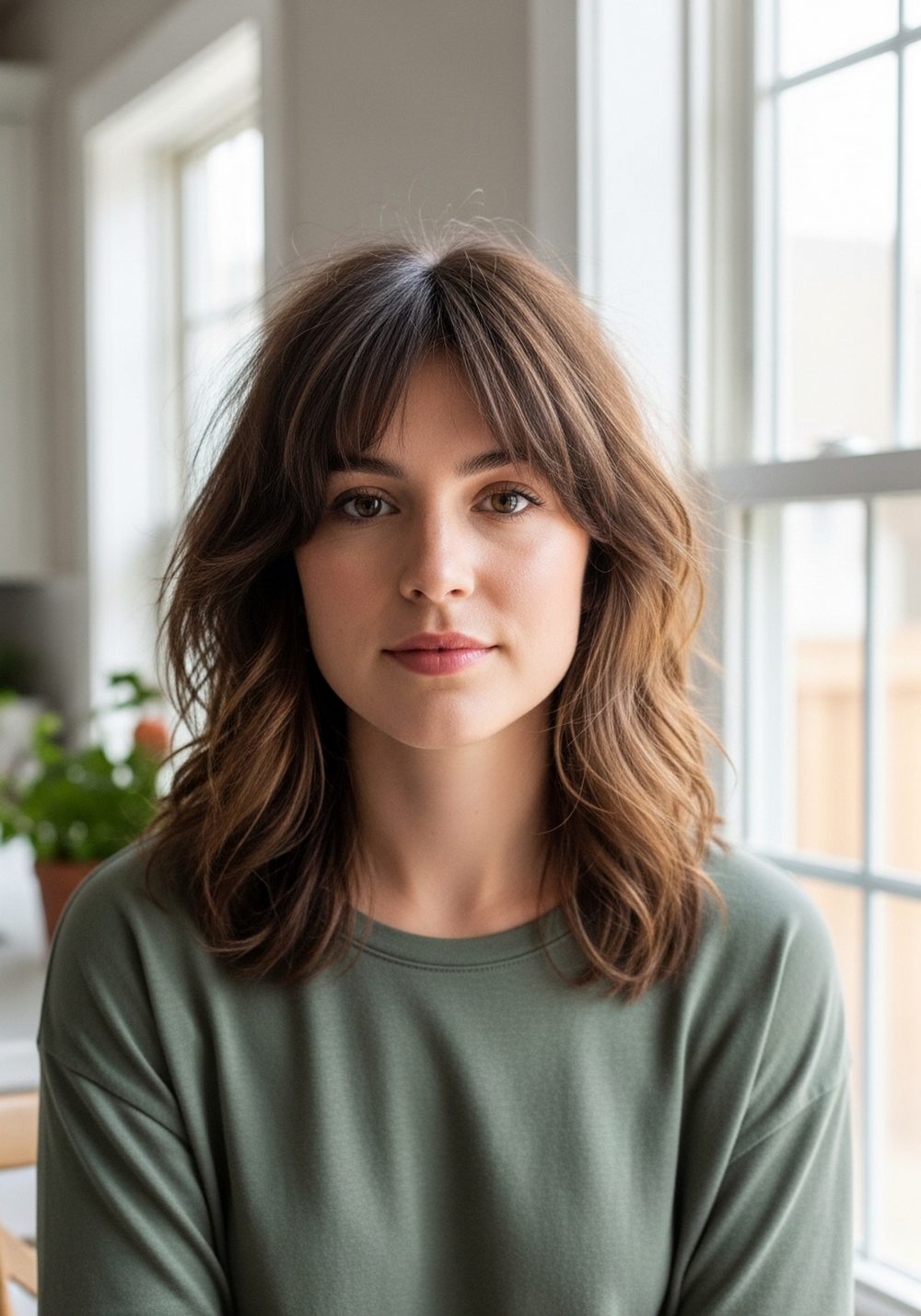 Textured Fringe Airy Shag Hairstyle