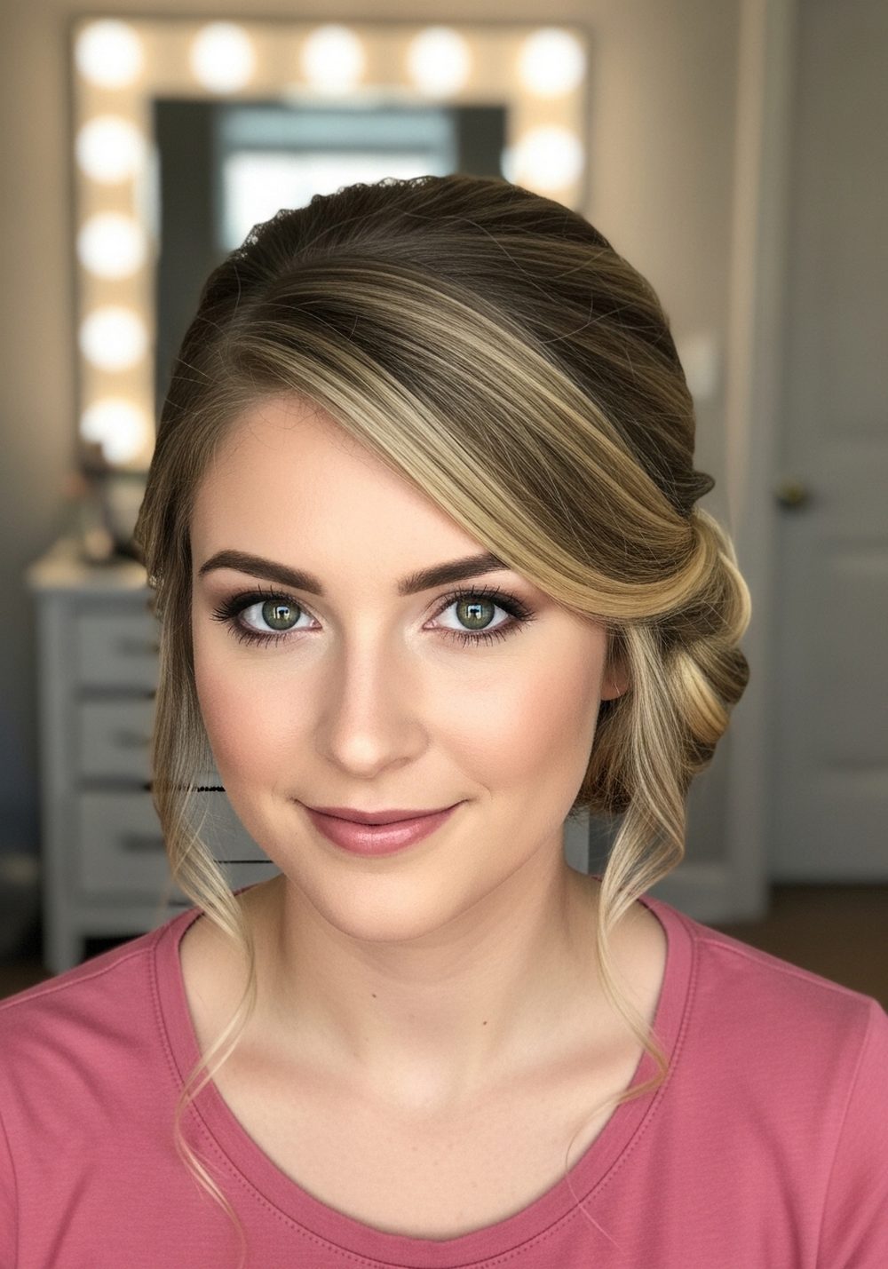 Textured Side Sweep Bridgerton Bun Hairstyle