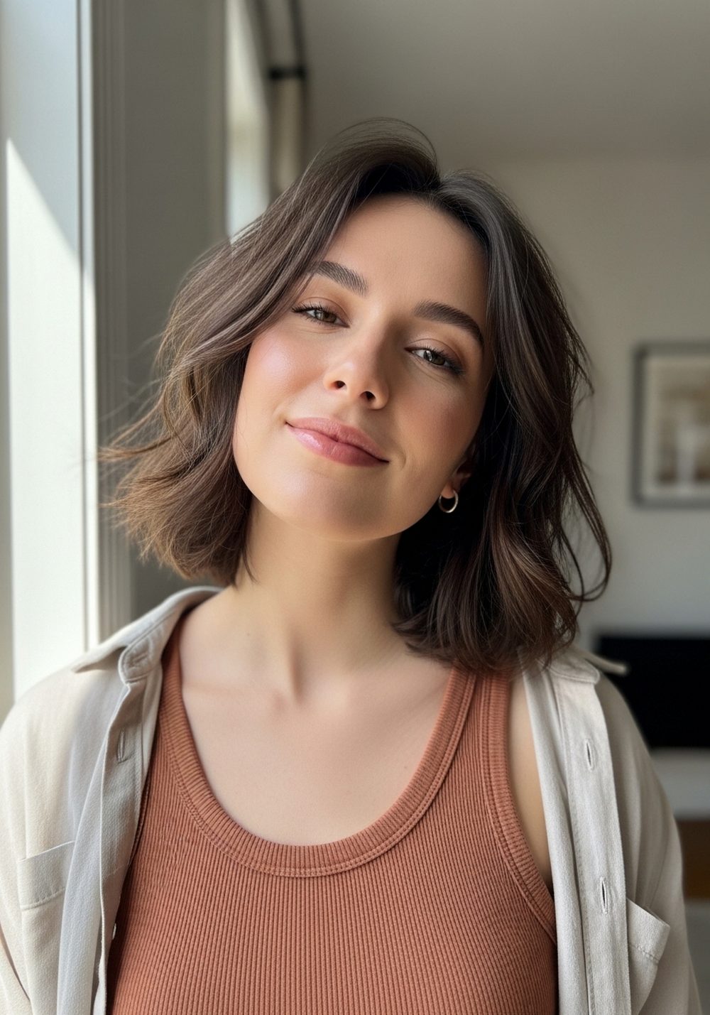 Tousled Rustic Bob Hairstyle