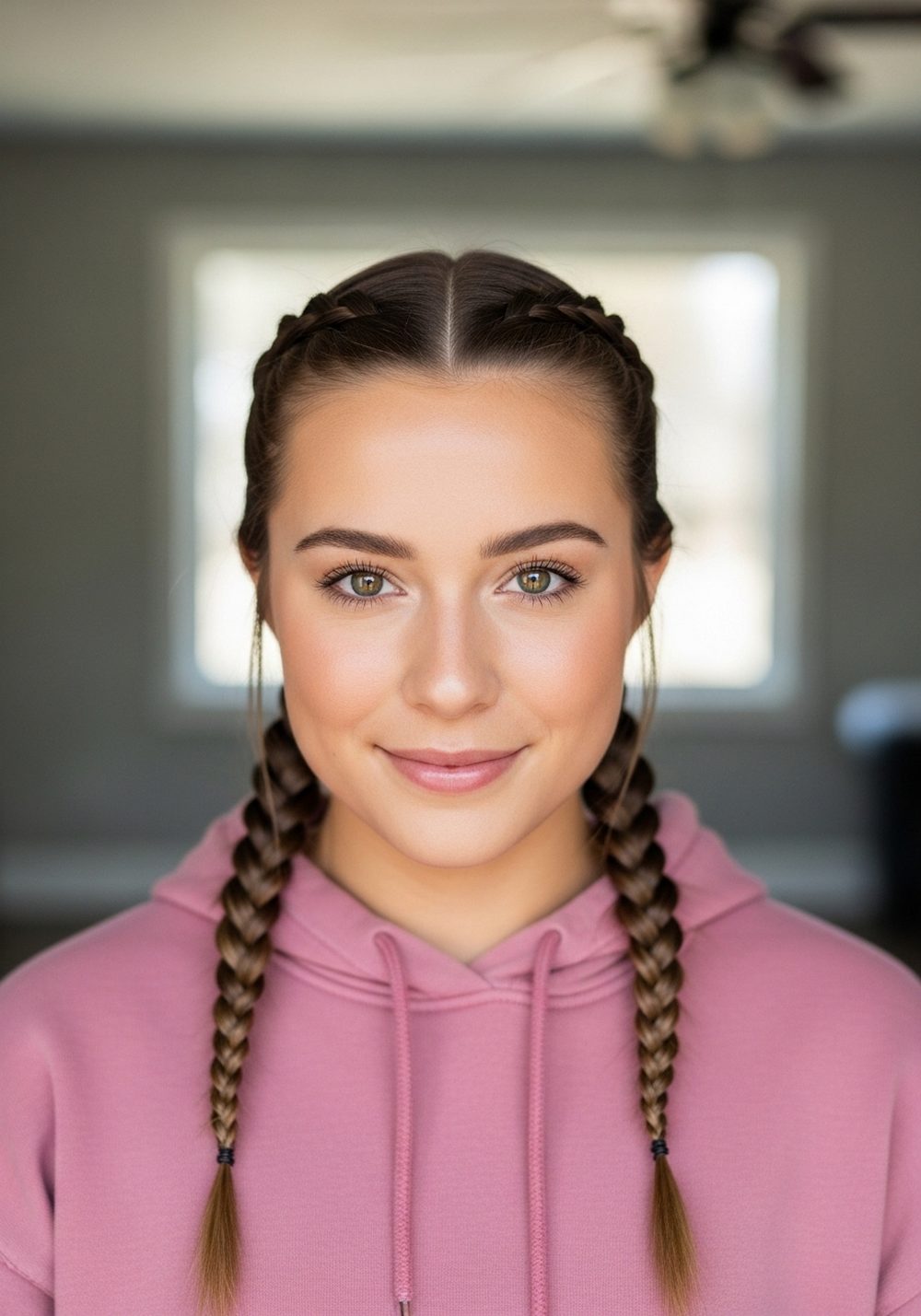 Twin Low Braids Hairstyle
