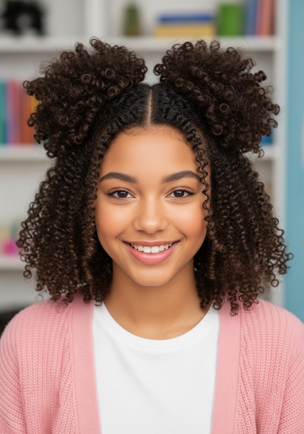 Two Puff Middle Part Hairstyle