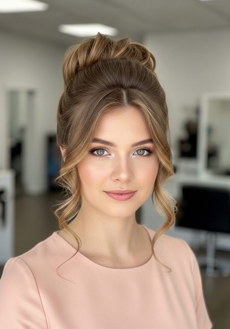 Voluminous High Regency Bridgerton Bun Hairstyle