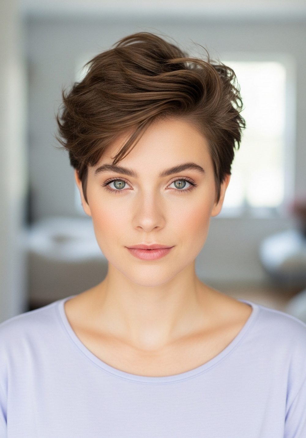 Volumized Crown Bixie Cut Hairstyle